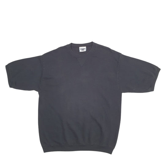 Mens Black Lee Short Sleeve Crewneck Jumper