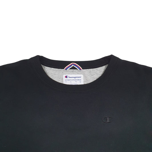 Mens Black Champion Crewneck Jumper