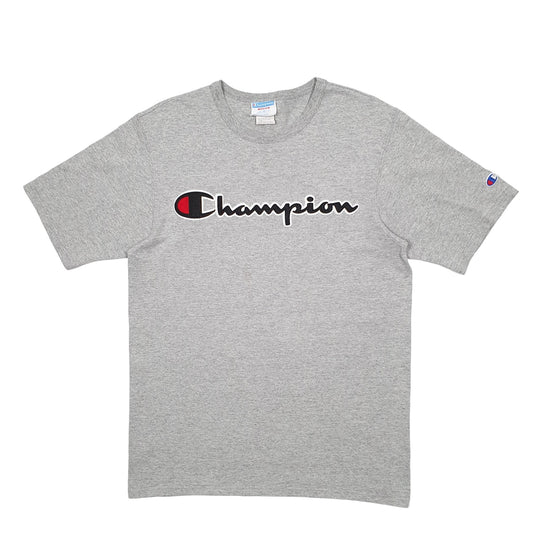 Mens Grey Champion Spellout Short Sleeve T Shirt