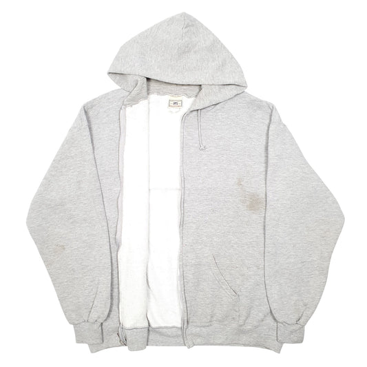 Mens Grey Lee Hoodie Heavyweight Full Zip Jumper
