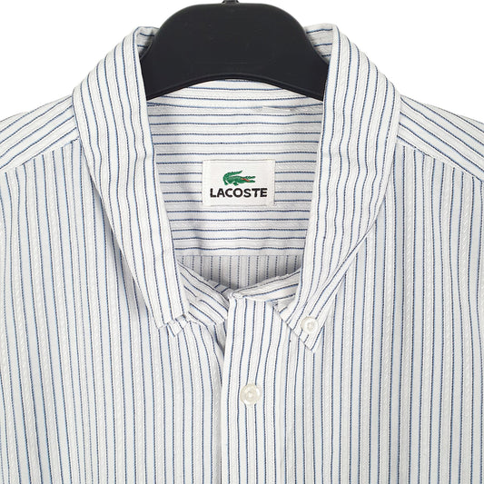 Mens White Lacoste Long Sleeve Shirt