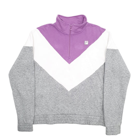 Womens Grey Fila Quarter Zip Jumper
