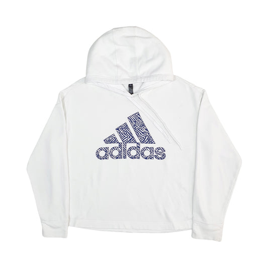 Womens White Adidas Hoodie Jumper