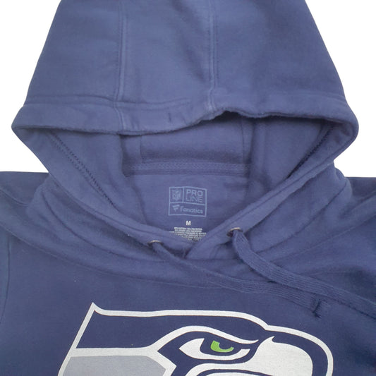 Mens Navy Fanatics Seattle Seahawks Football NFL Hoodie Jumper