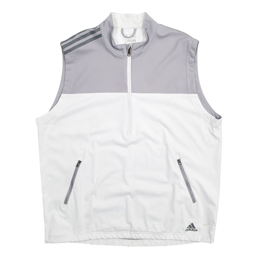 Mens White Adidas Gilet Quarter Zip Jumper