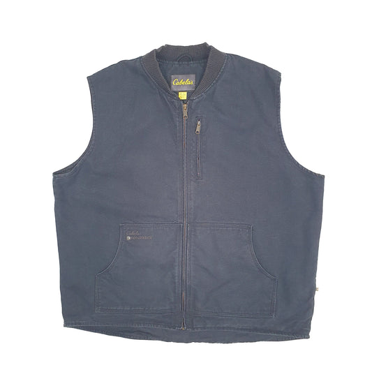 Mens Black Cabelas Gilet Vest Hunting Full Zip Coat