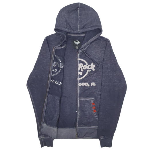 Mens Grey Hard Rock Cafe Spellout Full Zip Jumper