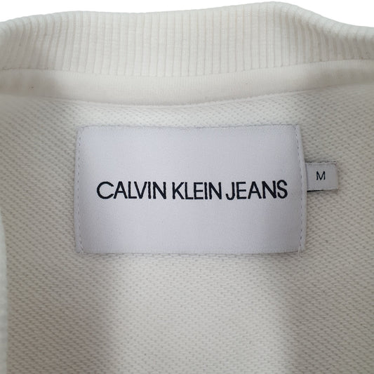 Mens White Calvin Klein Jeans Crewneck Jumper