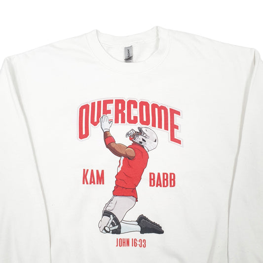 Mens White Gildan Crewneck Jumper