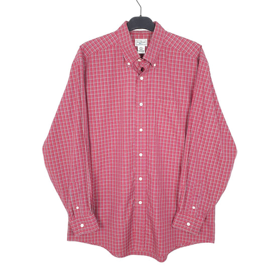Mens Red L.L.Bean Long Sleeve Shirt