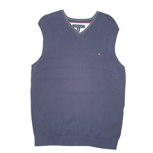 Mens Navy Tommy Hilfiger Knit Sweater Vest V Neck Jumper