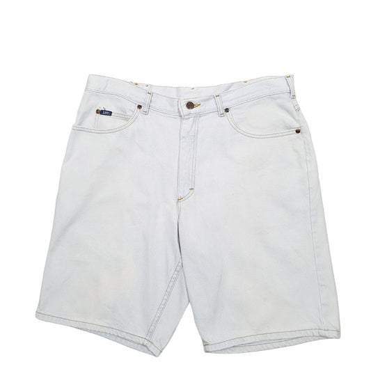 Mens Blue Lee Bleached Denim Shorts