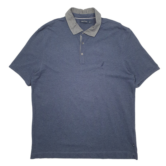 Mens Navy Nautica Short Sleeve Polo Shirt