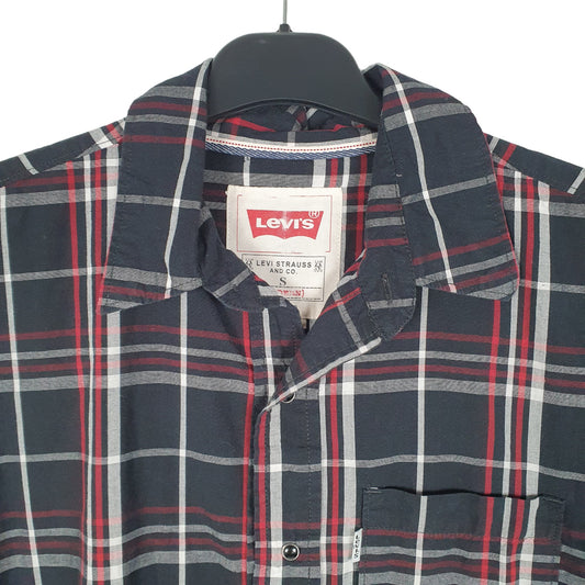 Mens Black Levis Casual Snap Button Long Sleeve Shirt