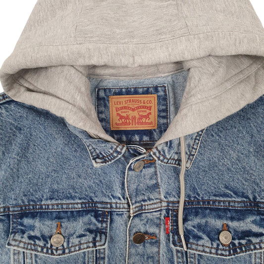Womens Blue Levis Hoodie Coat