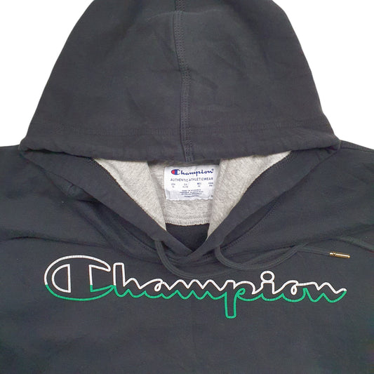 Mens Black Champion Spellout Hoodie Jumper