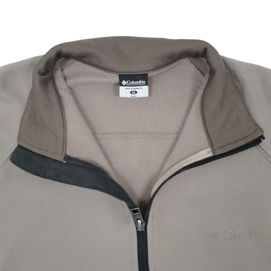 Mens Beige Columbia Quarter Zip Jumper