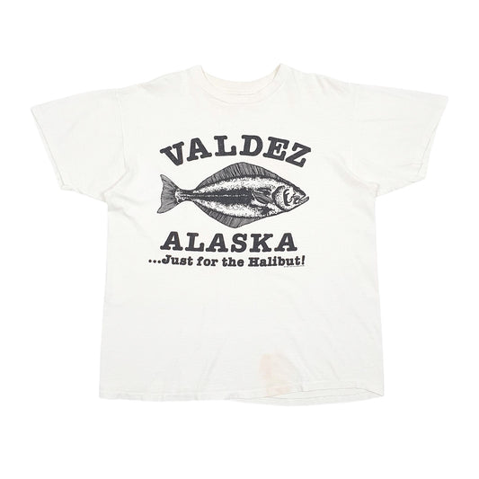 Mens White Unbranded Single Stitch Vintage 80s Short Sleeve T Shirt