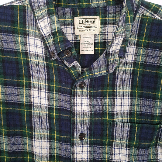 Mens Navy L.L.Bean Flannel Overshirt Long Sleeve Shirt