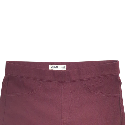 Womens Burgundy M&S Jeggings Stretch Fit Jogger Trousers