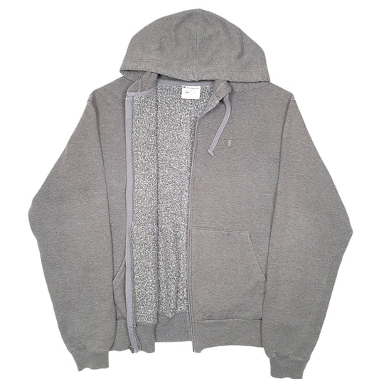 Mens Grey Champion Hoodie Full Zip Jumper
