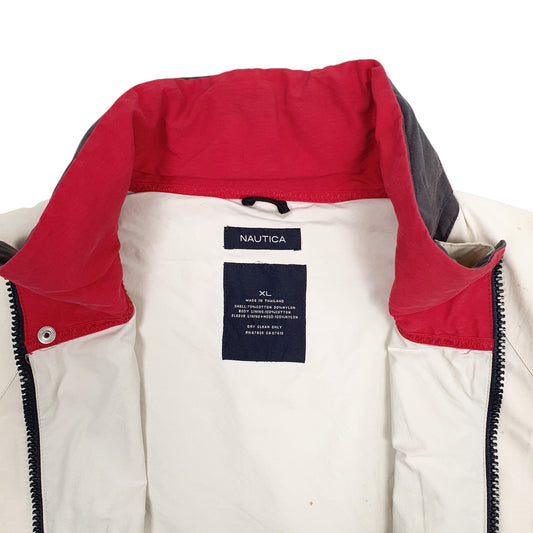 Mens Beige Nautica Spellout Full Zip Coat