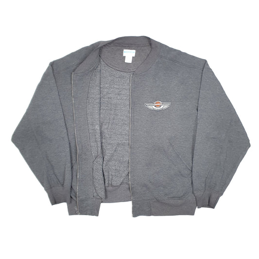 Mens Grey Cheetah Harley Davidson Motorcycles Biker Full Zip Jumper