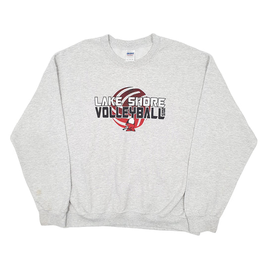 Mens Grey Gildan Lake Shore Volleyball Crewneck Jumper