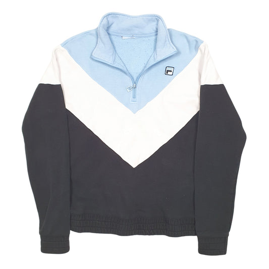 Womens Black Fila Quarter Zip Jumper