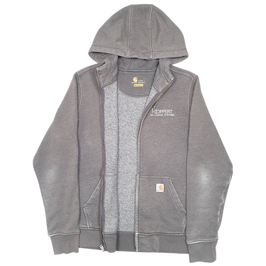 Womens Grey Carhartt Hoodie Workwear Koppert Biological Systems USA Full Zip Jumper