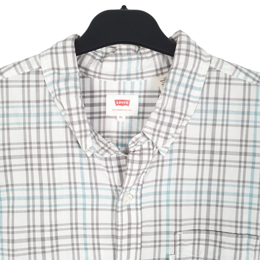 Mens White Levis Casual Long Sleeve Shirt