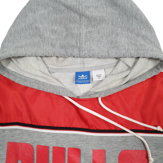 Mens Grey Adidas Chicago Bulls NBA Basketball Lightweight Hoodie Jumper
