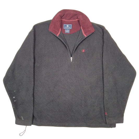 Mens Black Champion Quarter Zip Jumper