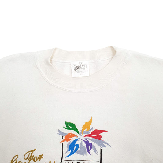 Mens White Andazia Olympics Ice Skating Made In USA Crewneck Jumper