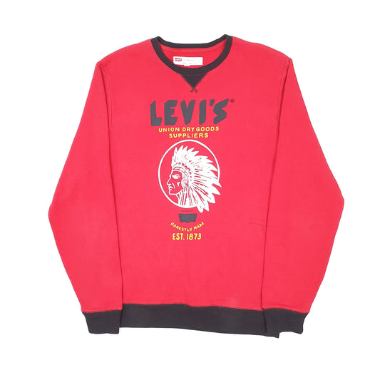 Mens Red Levis Union Made Crewneck Jumper