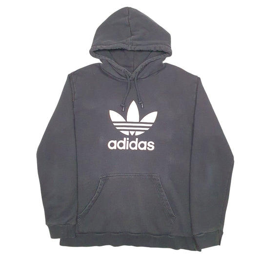 Mens Black Adidas Spellout Hoodie Jumper