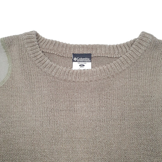 Mens Beige Columbia Sportswear Knit Crewneck Jumper