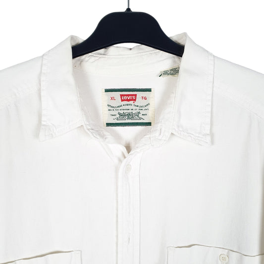 Mens White Levis Vintage Heavy Overshirt Long Sleeve Shirt