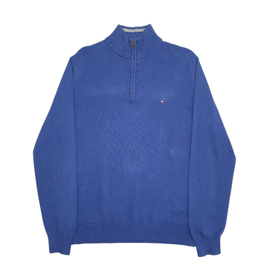Mens Blue Tommy Hilfiger Quarter Zip Jumper