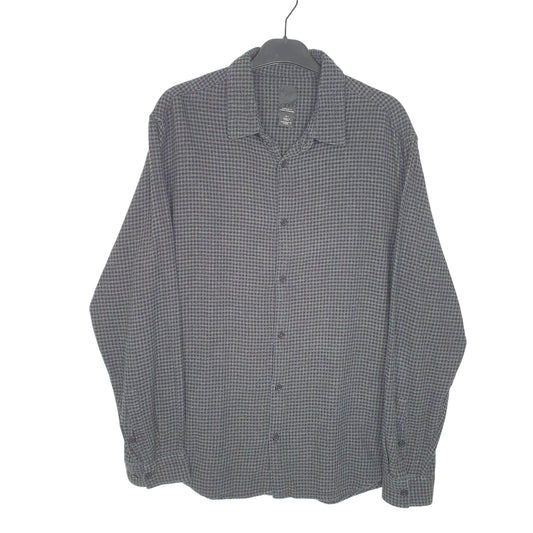 Mens Black H&M Houndstooth Overshirt Flannel Long Sleeve Shirt