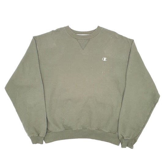 Mens Khaki Champion Crewneck Jumper