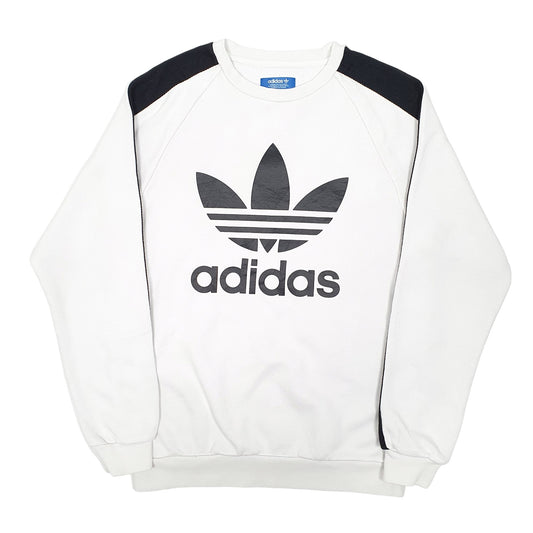 Mens White Adidas Crewneck Jumper