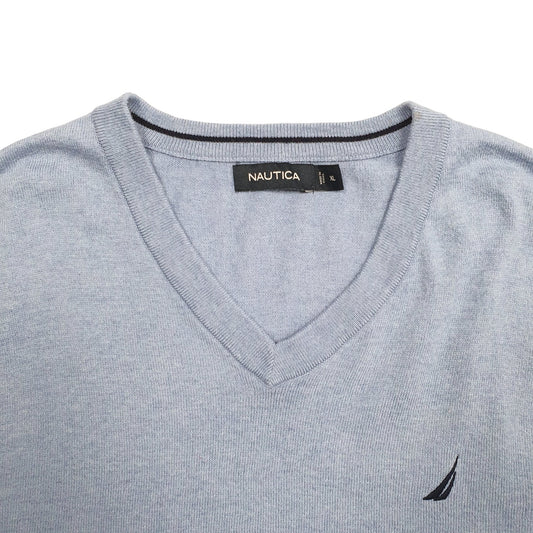 Mens Blue Nautica Knit Crewneck Jumper