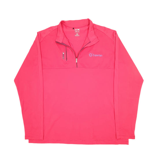 Mens Red Adidas Climalite Workout Gym Golf Experian Active Quarter Zip Jumper