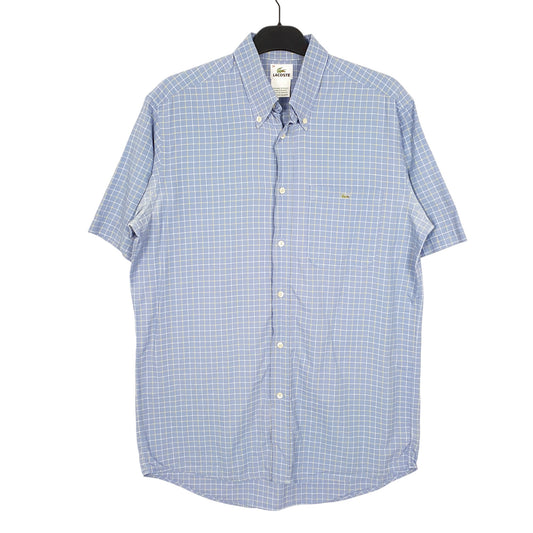 Mens Blue Lacoste Short Sleeve Shirt