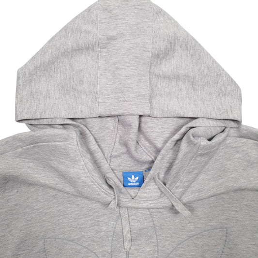 Mens Grey Adidas Spellout Hoodie Jumper
