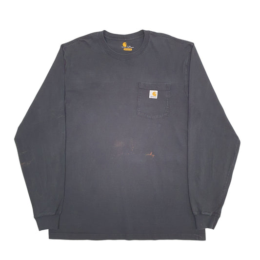Mens Black Carhartt Long Sleeve T Shirt