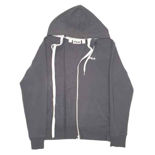 Womens Black Fila Hoodie Full Zip Jumper