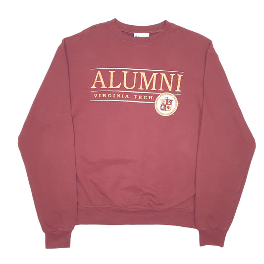 Mens Burgundy Champion Virginia Tech Alumni USA Spellout Crewneck Jumper