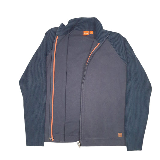 Mens Navy Hugo Boss Full Zip Jumper